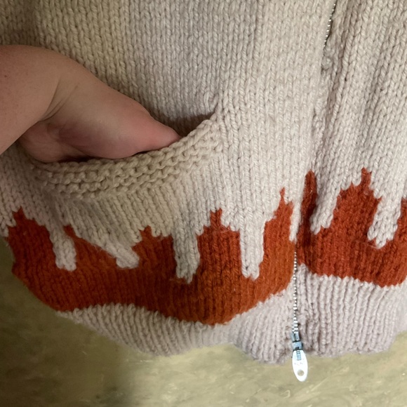 Vintage Oversized Hand Knit Full Zip Sweater Coat - Picture 3 of 6